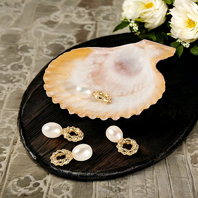 4Pcs Natural Cultured Freshwater Pearl Pendant PALLOY-TAC0179-1