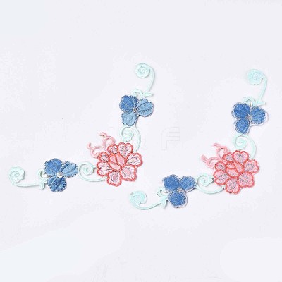 Computerized Embroidery Non Woven Fabric Iron On/Sew On Patches AJEW-T010-04E-1