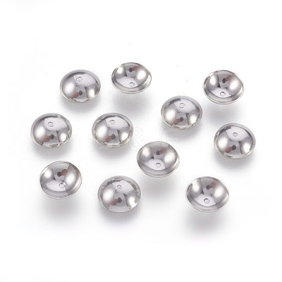 Non-Tarnish 201 Stainless Steel Bead Caps X-STAS-F188-16P-1