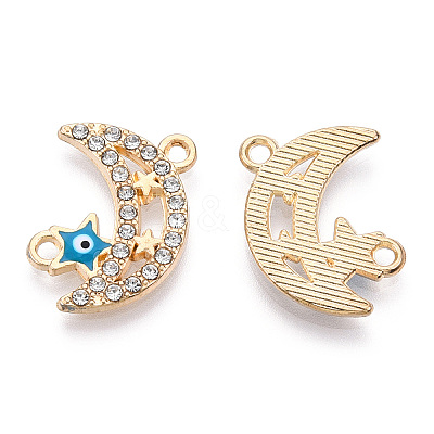 Moon Alloy Enamel Connector Charms ENAM-T013-13KC-01-1