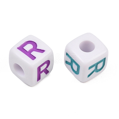 Opaque Acrylic Enamel European Beads AC-ACBA1794-04R-1