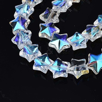 Electroplate Glass Beads Strand X-EGLA-S188-18-B03-1