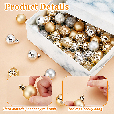 2 Sets 2 Colors Plastic Ball Hanging Pendant Decorations DIY-GA0005-40A-1
