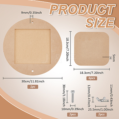 Medium Density Fiberboard (MDF) Portable Clay Wedging Board with Built AJEW-PH0006-65C-1