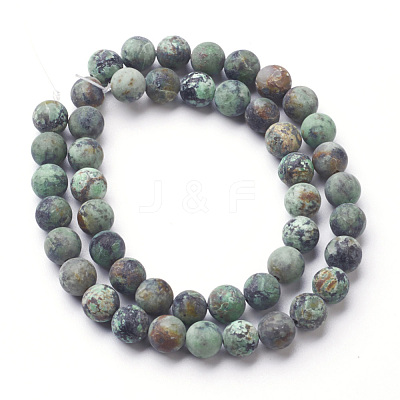 Natural African Turquoise(Jasper) Bead Strands X-G-G957-25-8mm-1