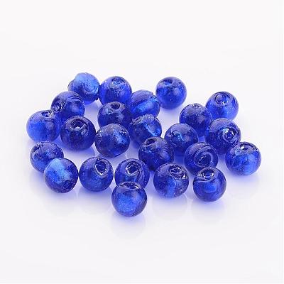 Handmade Silver Foil Glass Beads FOIL-R054-11-1