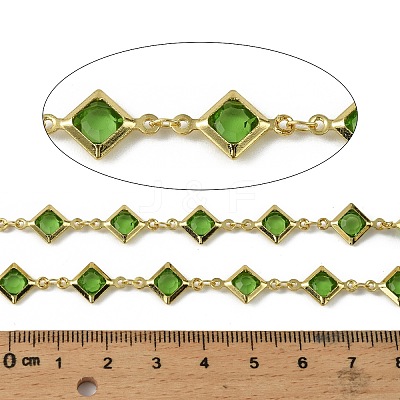 Brass Glass Rhombus Link Chains CHC-R001-05G-03-1