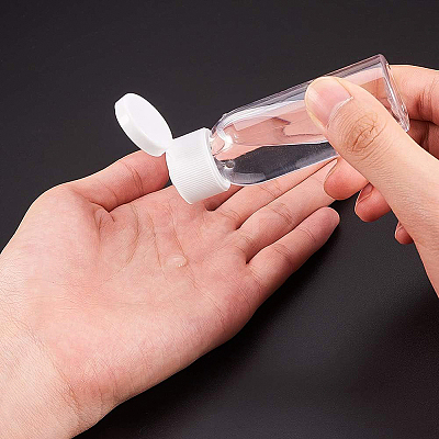 Transparent Flip Cap Round Shoulder Plastic Bottle MRMJ-BC0001-56-1
