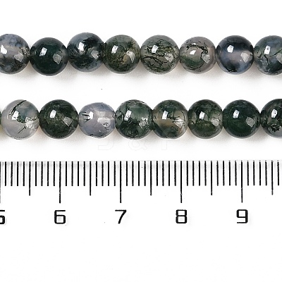 Natural Moss Agate Bead Strands X-G-J358-01-6mm-1