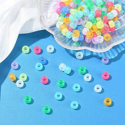 200Pcs 8 Colors Transparent & Luminous Plastic Beads KY-YW0001-87-1