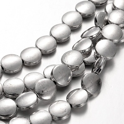 Flat Round Tibetan Style Alloy Bead Strands TIBEB-O007-40-NR-1