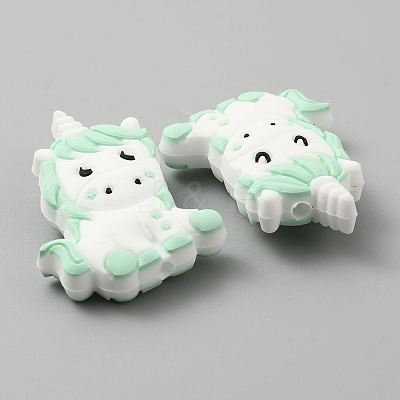 Unicorn Food Grade Eco-Friendly Silicone Beads SIL-WH0010-23A-1