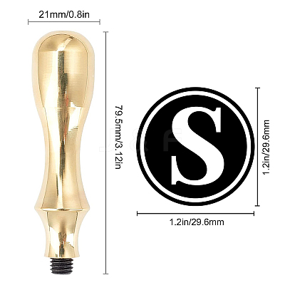1Pc Golden Tone Brass Stamp Head DIY-CP0008-98H-1