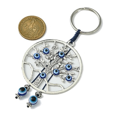 Alloy with Resin Evil Eye Charms Keychains KEYC-JKC00619-05-1