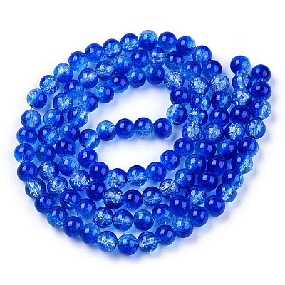Transparent Crackle Baking Paint Glass Beads Strands X2-DGLA-T003-01A-03-1