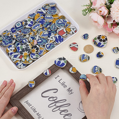 500G 4 Colors Mosaic Tiles Porcelain Cabochons DIY-SP0007-87-1