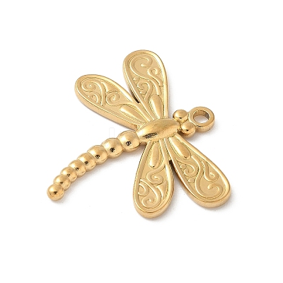 304 Stainless Steel Dragonfly Pendants X-STAS-S186-08C-G-1