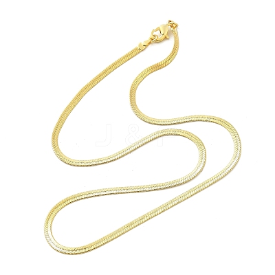 Brass Flat Snake Chain Necklaces NJEW-A042-02G-02-1