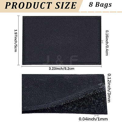 8 Bags Rectangle Nylon Blank Hook & Loop Tapes DIY-CY0003-36-1