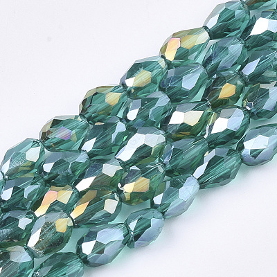 Electroplate Glass Beads Strands EGLA-T013-05D-1