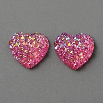 Druzy Resin Cabochons RESI-WH0026-84-1