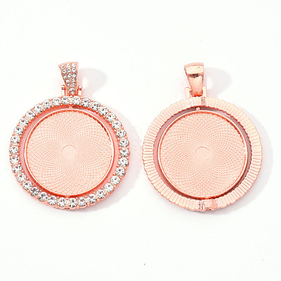 Alloy Pendant Cabochon Settings X-PALLOY-S107-005RG-RS-1