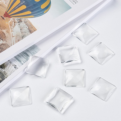 Transparent Glass Square Cabochons GGLA-A001-30mm-1