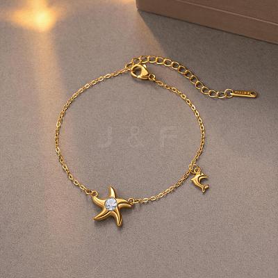 304 Stainless Steel & Crystal Rhinestone Charm Bracelets WGDDB62-02-1