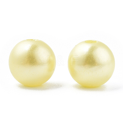 Spray Painted ABS Plastic Imitation Pearl Beads OACR-T015-05B-20-1