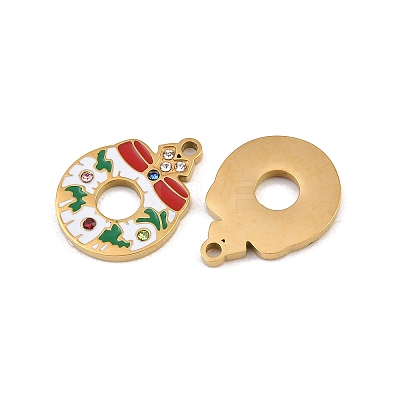 Christmas 304 Stainless Steel Enamel Pendants SA-CBA85C0-02F-G-1