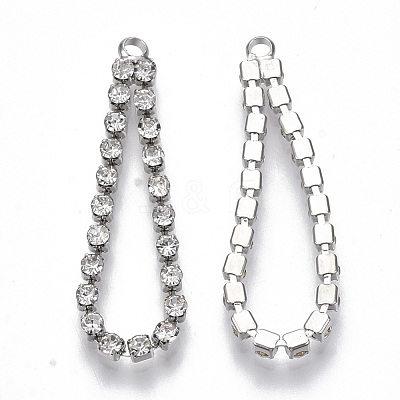 Brass Rhinestone Cup Chain Pendants KK-R129-07P-1