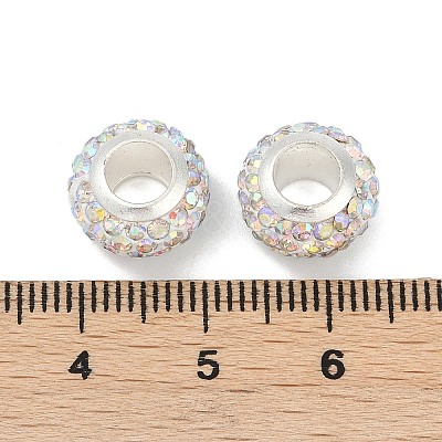 Alloy Rhinestone Clay Pave Beads ALRI-D300-03S-07-1