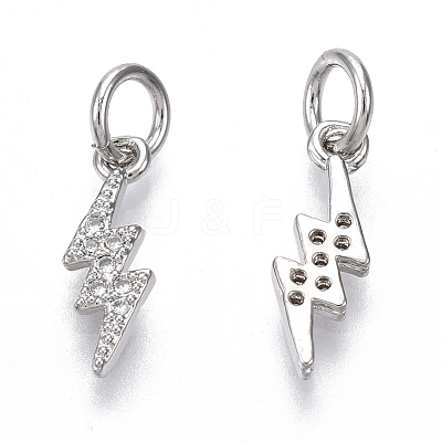 Brass Micro Pave Cubic Zirconia Charms ZIRC-R109-017P-NF-1