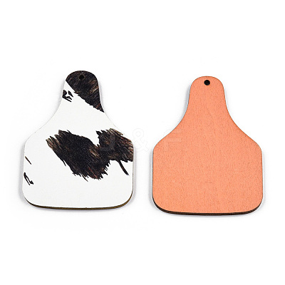 Single Face Printed Basswood Big Pendants WOOD-N006-197A-1