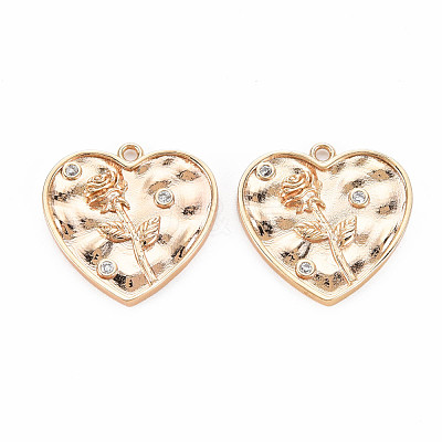Brass Micro Pave Clear Cubic Zirconia Pendants KK-S364-180-1