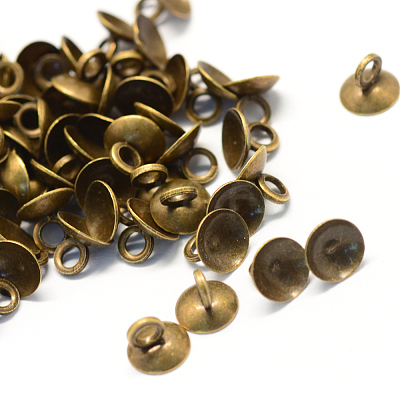 Iron Bead Cap Pendant Bails X-MAK-Q002-01-1