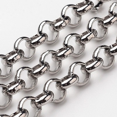 Non-Tarnish 304 Stainless Steel Rolo Chains X-STAS-M032-42P-5.7mm-1