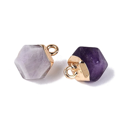 Natural Amethyst Pendants G-N359-18G-05-1