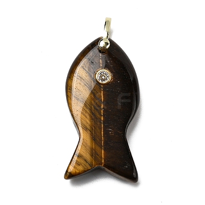 Natural Tiger Eye Pendants KK-D021-05E-G-1