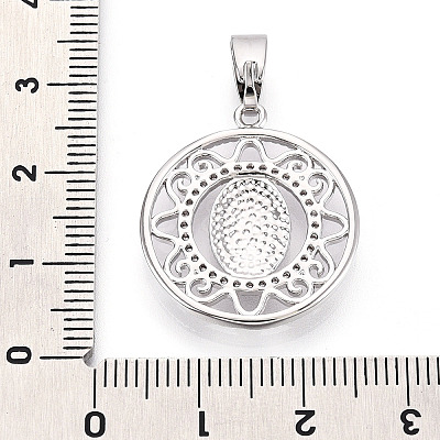 Brass Micro Pave Clear Cubic Zirconia Pendants KK-N268-53P-1