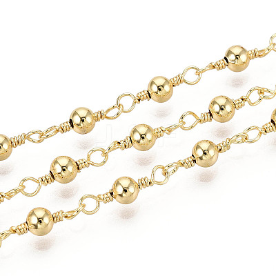 Brass Round Link Chains KK-N281-01G-1