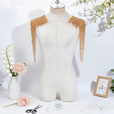 2Pcs Polyester Fringe Shoulder Applique DIY-ME0003-80C-1