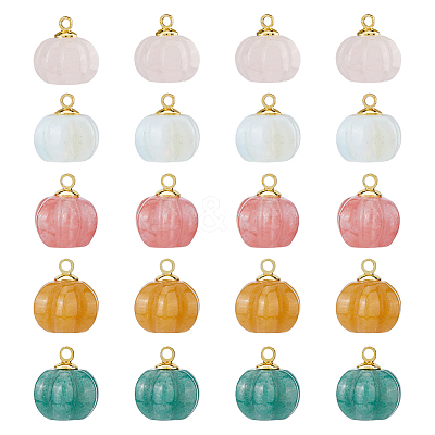 20Pcs 5 Colors Natural Green Aventurine & Topaz Jade & Rose Quartz PALLOY-FH00086-1