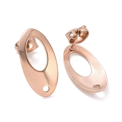 Ion Plating(IP) 304 Stainless Steel Stud Earring Findings STAS-Q231-07RG-1