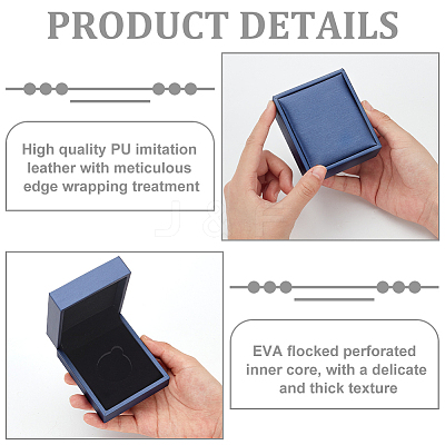 Rectangel PU Imitation Leather Coin Storage Boxes LS-CON-WH0086-102B-02-1