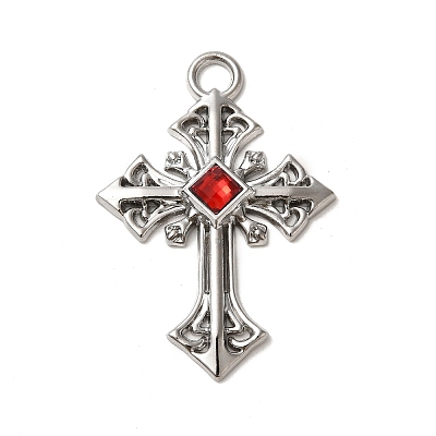 Alloy with Ruby Rhinestone Big Pendants FIND-G067-15A-P-1