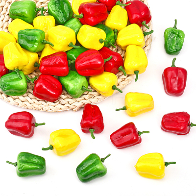 3 Bags 3 Colors Mini Foam Imitation Bell Pepper AJEW-CA0003-76-1