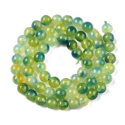 Dyed Natural White Jade Beads Strands G-T138-6mm-210-26-1