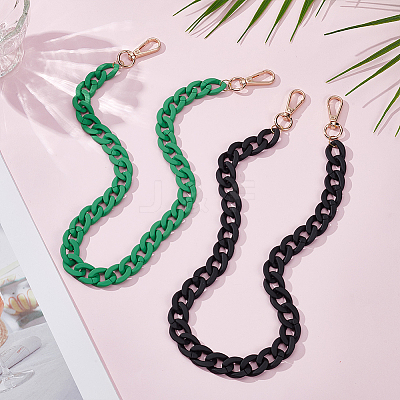2Pcs Acrlic Curb Chain Bag Extender Chains HJEW-DR00279-1
