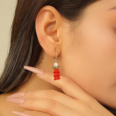 50Pcs 5 Colors ABS Plastic Imitation Pearl Pendants PALLOY-JF03909-1